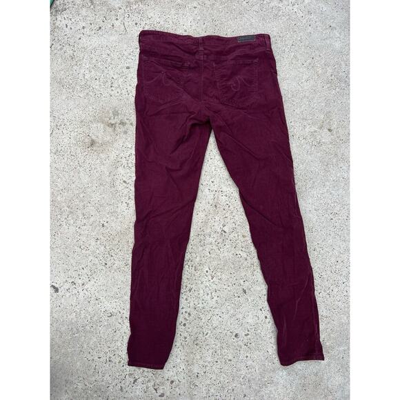 AG Adriano Goldschmied Burgundy Corduroy The Legging Super Skinny Jeans 32 - Picture 1 of 5